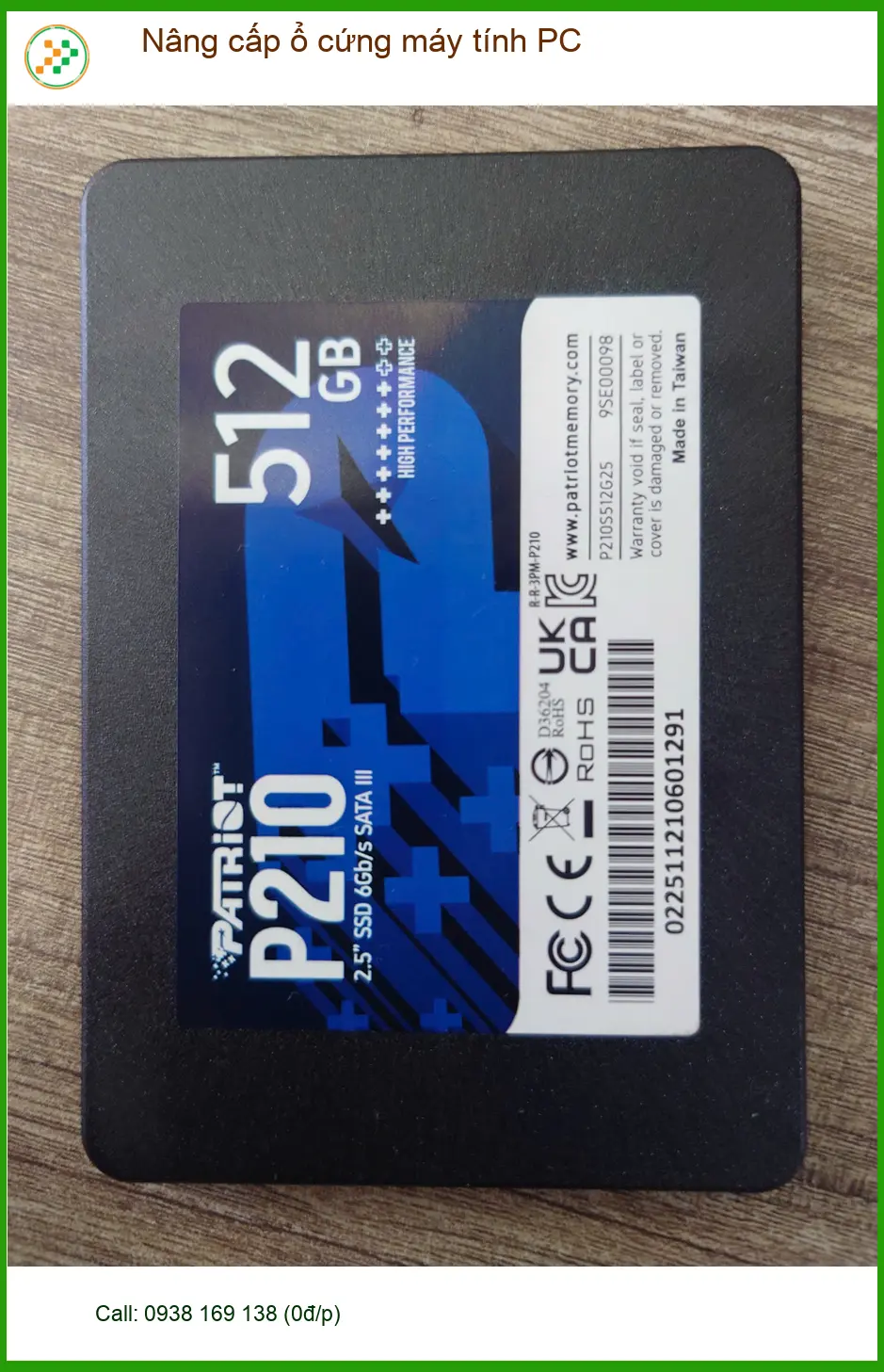 Anh Quân nâng cấp ổ cứng máy tính PC Quận Quận 7 - Nhanh chóng, uy tín