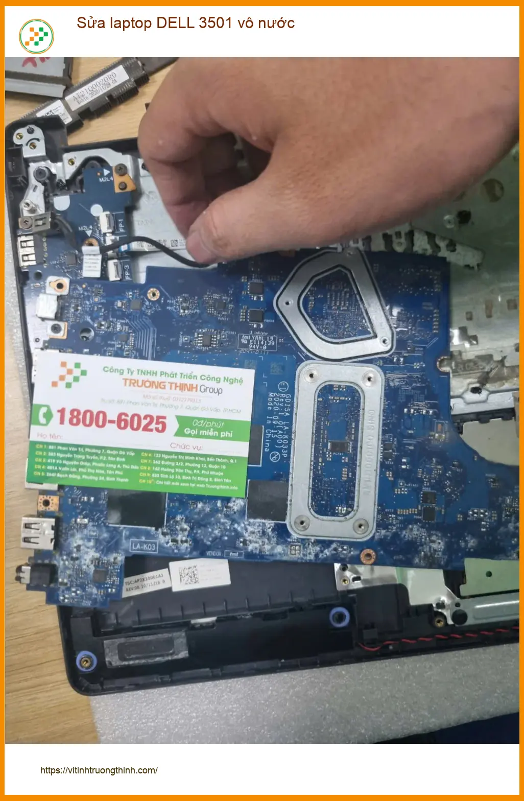 Dịch vụ sửa laptop DELL 3501 vô nước Quận Bình Tân - Bạn Minh Khôi review uy tín ảnh thực tế 1