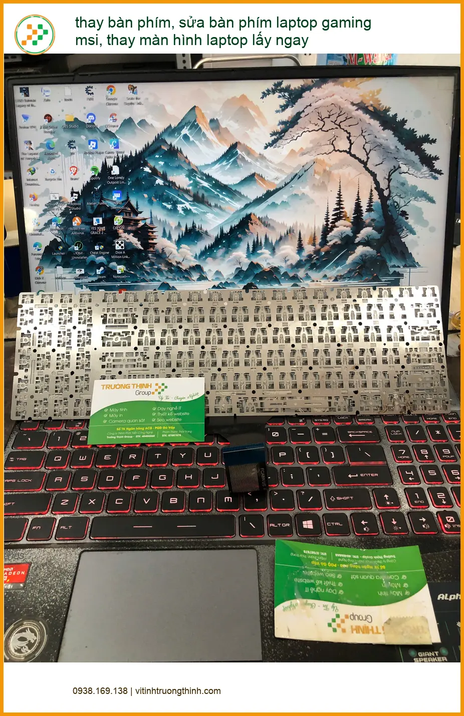 Chị Mai kinh doanh online vội vàng cần thay màn hình laptop gaming msi lấy ngay Quận Bình Thạnh ảnh thực tế 1