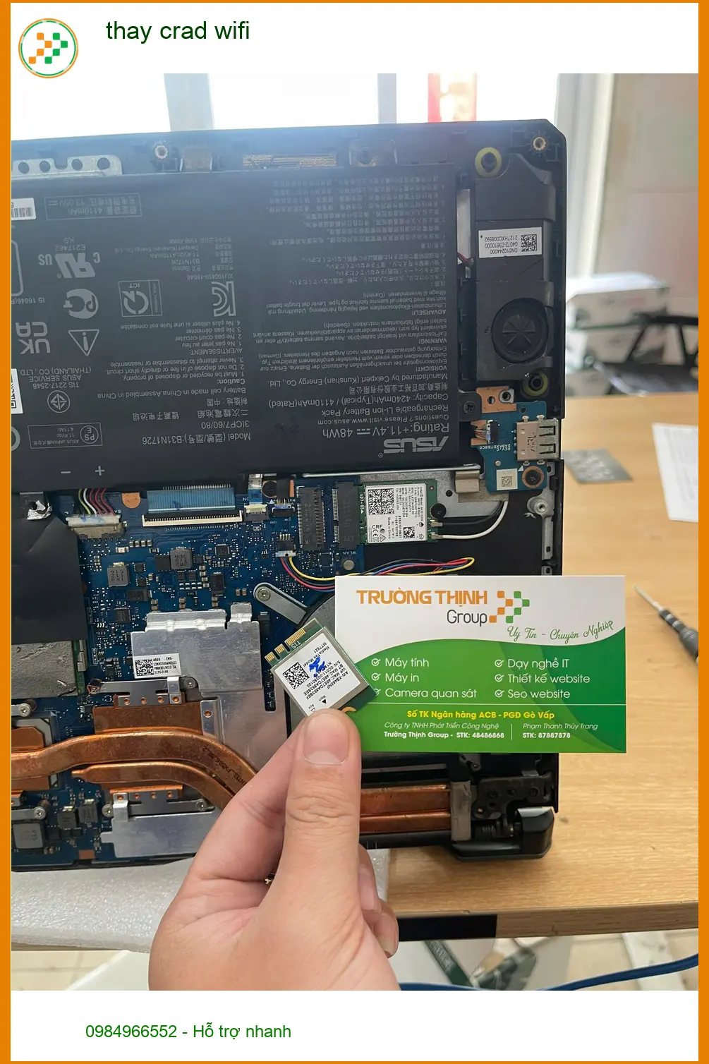 Anh Thịnh thiết kế đồ họa ở Thủ Đức review ca thay crad wifi uy tín, lấy ngay
