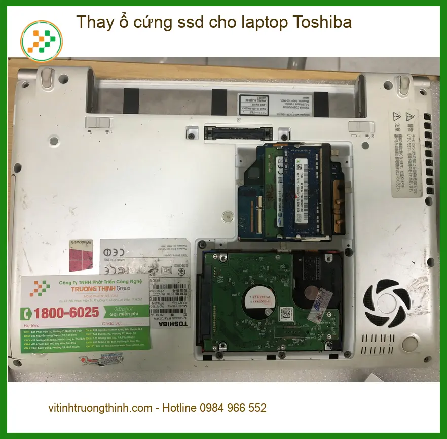 Anh Phước thay ổ cứng ssd laptop Toshiba Quận Bình Tân lấy liền ảnh thực tế 2