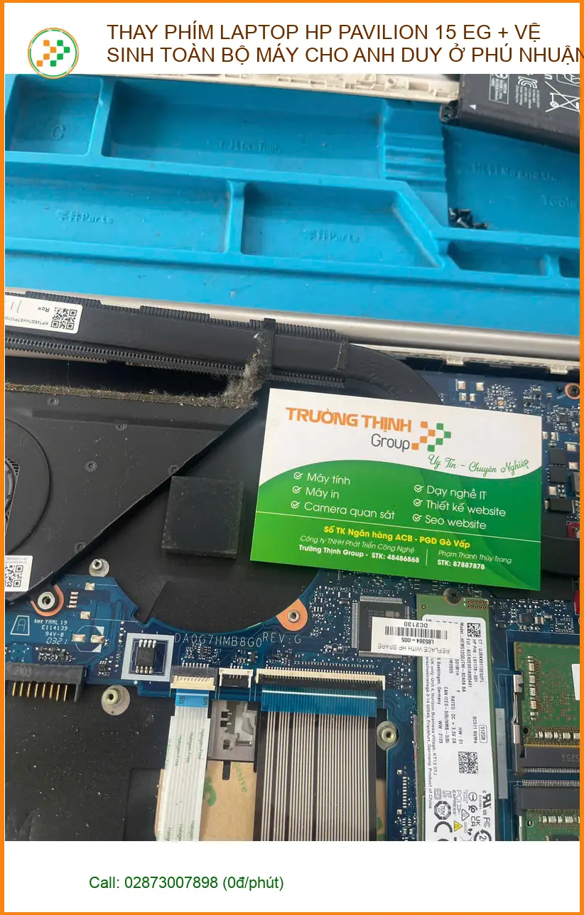 Thay phím laptop HP 15 EG và vệ sinh máy cho Anh Long tại Phú Nhuận. ảnh thực tế 1