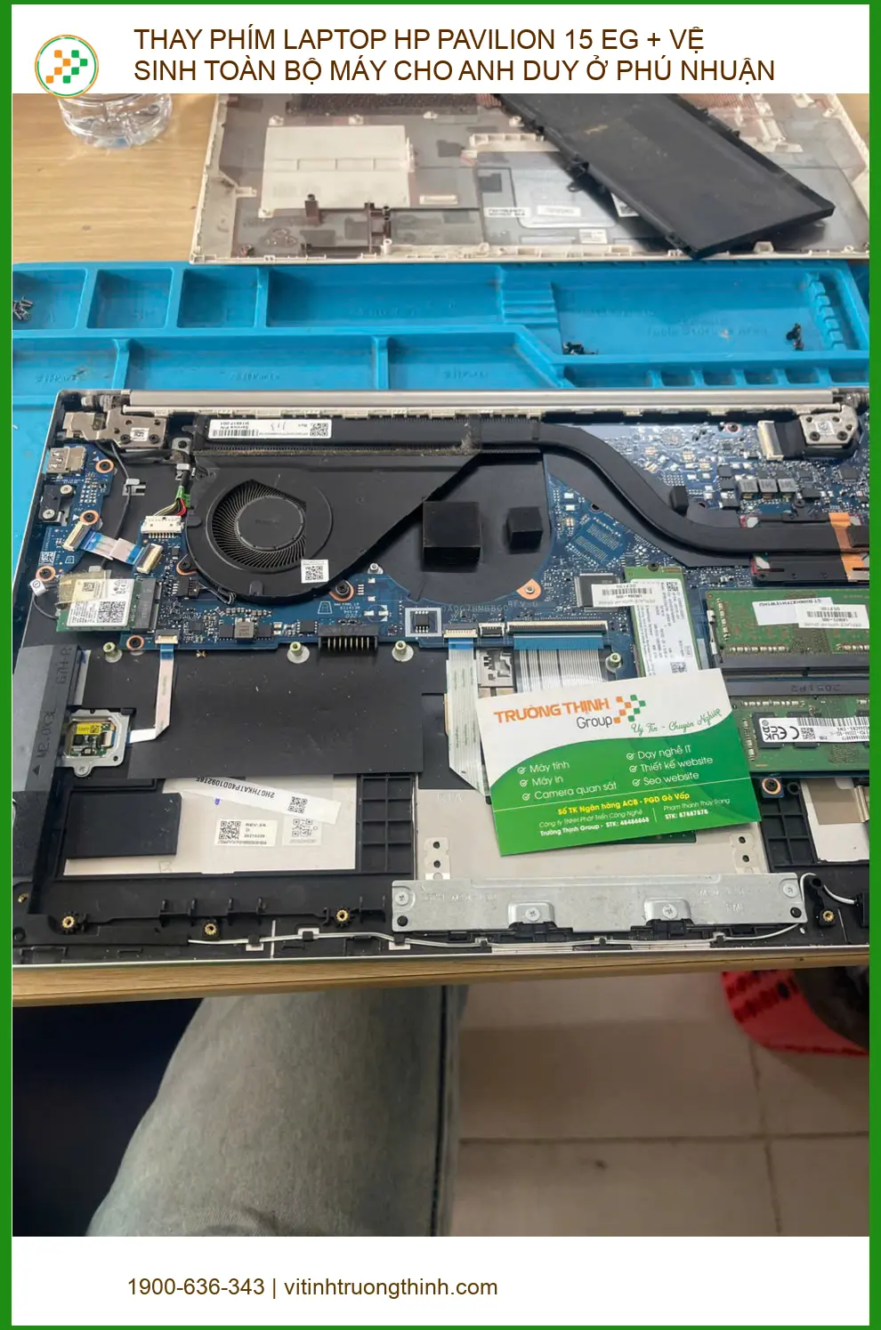 Thay phím laptop HP 15 EG và vệ sinh máy cho Anh Long tại Phú Nhuận. ảnh thực tế 2