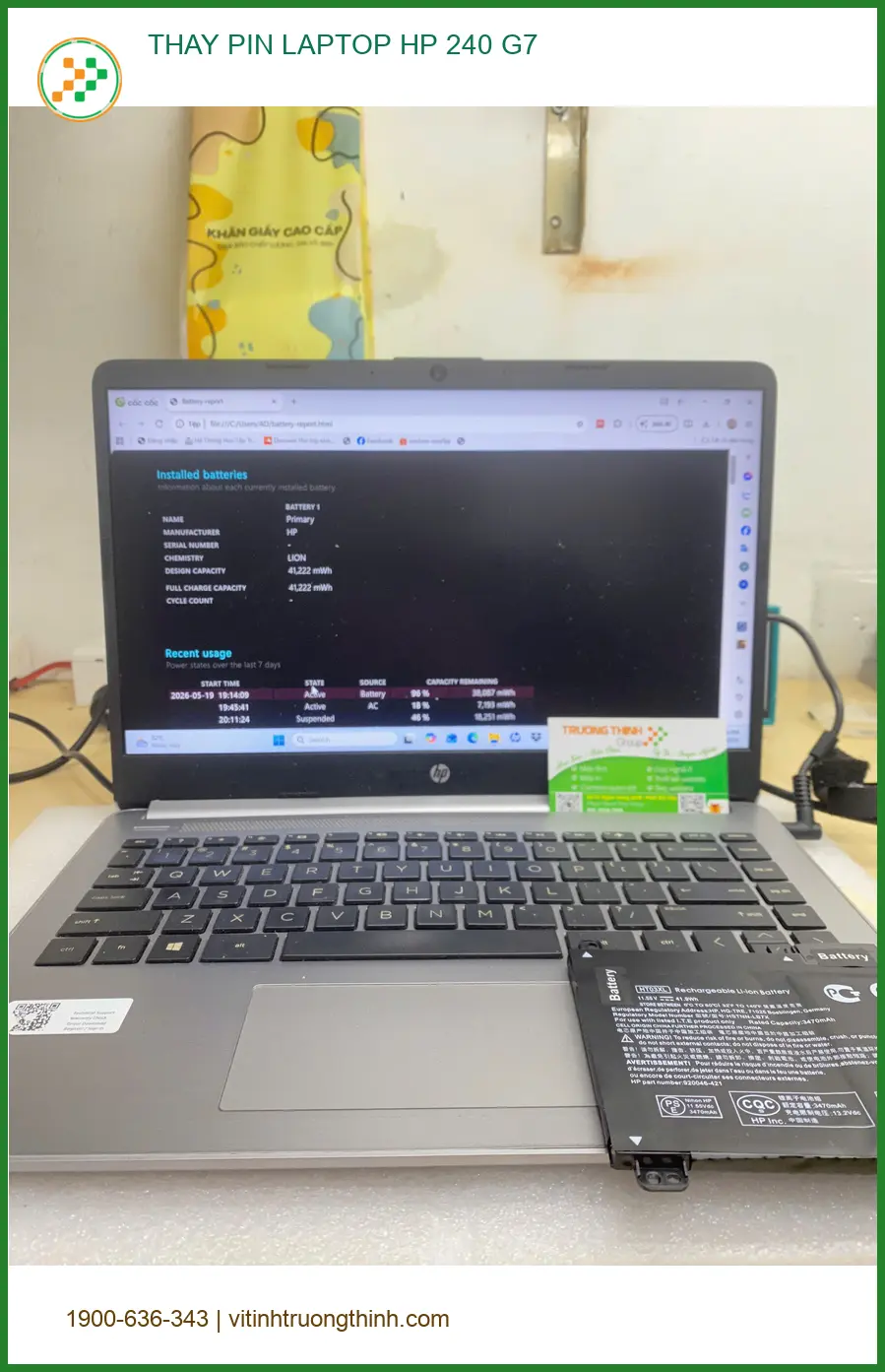 Chị Thảo tìm địa chỉ thay pin laptop HP 240 G7 Quận Gò Vấp – Lấy liền