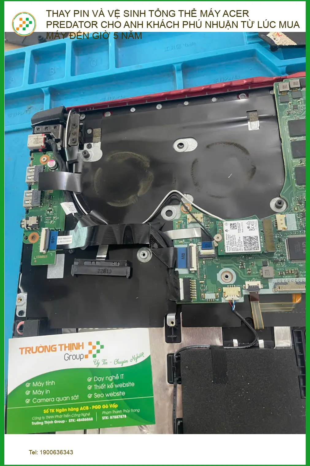 Anh Khôi ở Phú Nhuận thay pin, vệ sinh máy Acer Predator uy tín