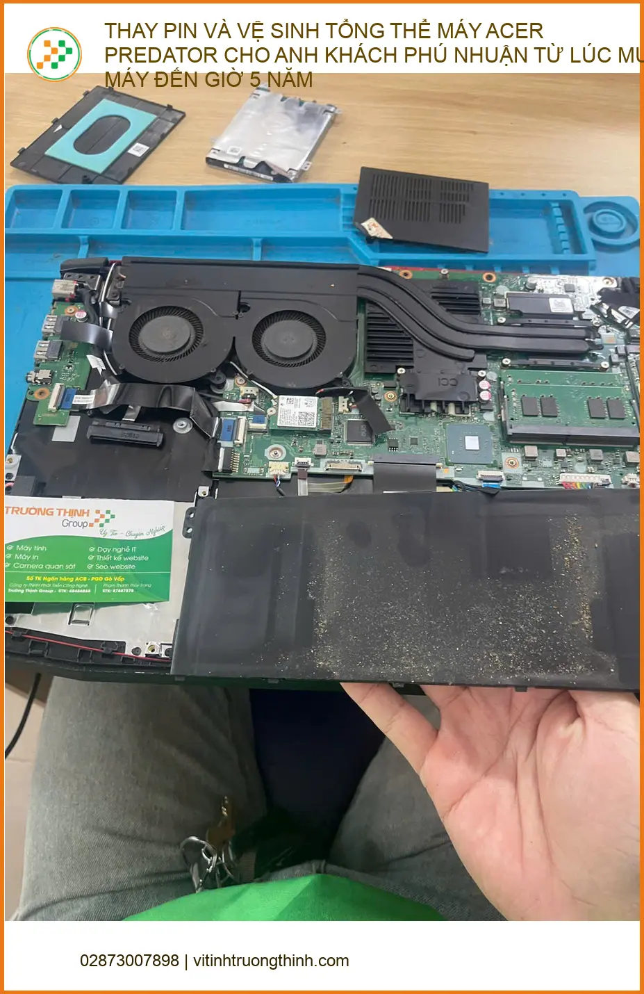 Anh Khôi ở Phú Nhuận thay pin, vệ sinh máy Acer Predator uy tín ảnh thực tế 1