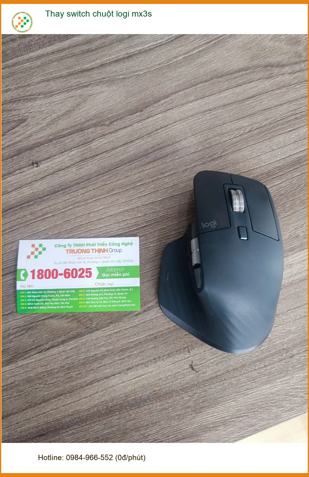 Dịch vụ thay switch chuột logi mx3s Quận Tân Phú - Bạn Quốc Duy review