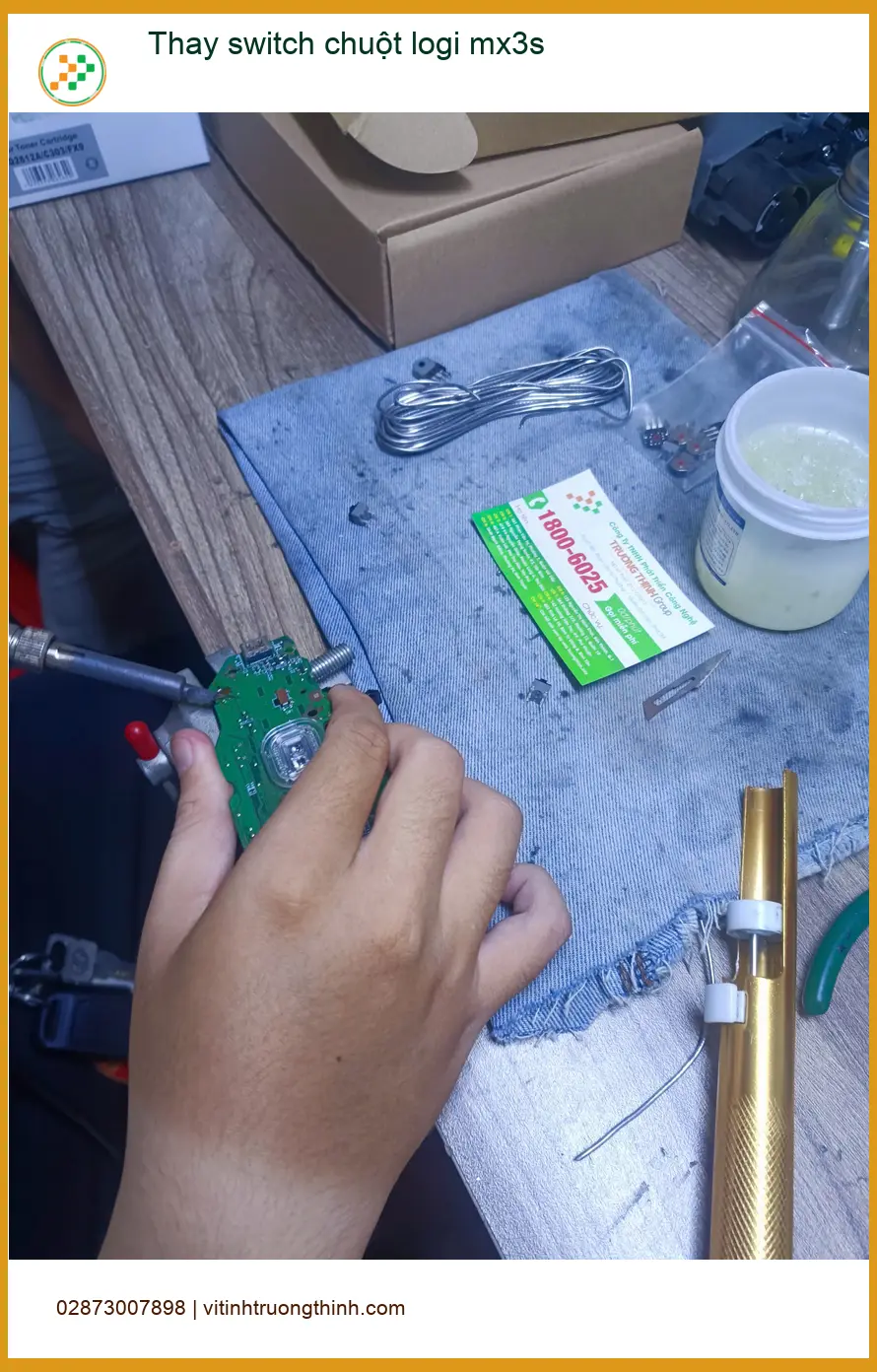 Dịch vụ thay switch chuột logi mx3s Quận Tân Phú - Bạn Quốc Duy review ảnh thực tế 1