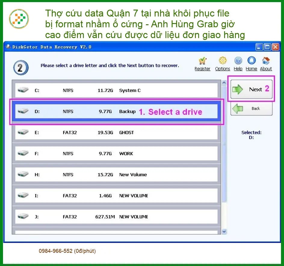 Khôi Phục Dữ Liệu Quận 7 tại nhà - Gọi thợ cứu data khẩn cấp