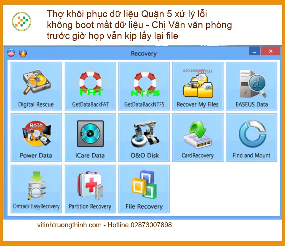 Khôi Phục Dữ Liệu Quận 5 - Thợ Cứu File Không Boot Gấp Lấy Liền