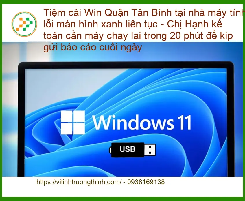Windows Tiệm cài Win Quận Tân Bình lỗi màn hình xanh - Thợ sửa máy tính tại nhà 20 phút