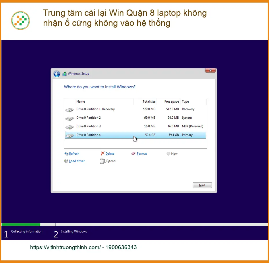 Windows Trung tâm cài lại Win Quận 8 laptop không nhận ổ cứng - Uy tín