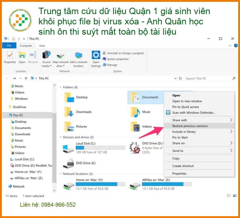 Khôi Phục Dữ Liệu Quận 1 file virus xóa - Dịch vụ cứu data lấy liền