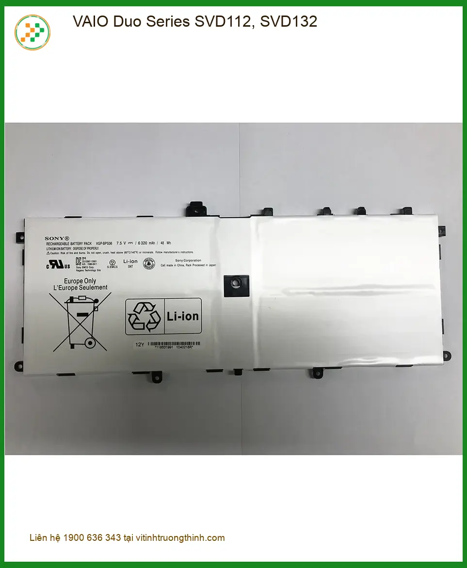 Pin Laptop VAIO Duo Series SVD112, SVD132 - Trung Tâm Uy Tín | Giá Tốt TPHCM