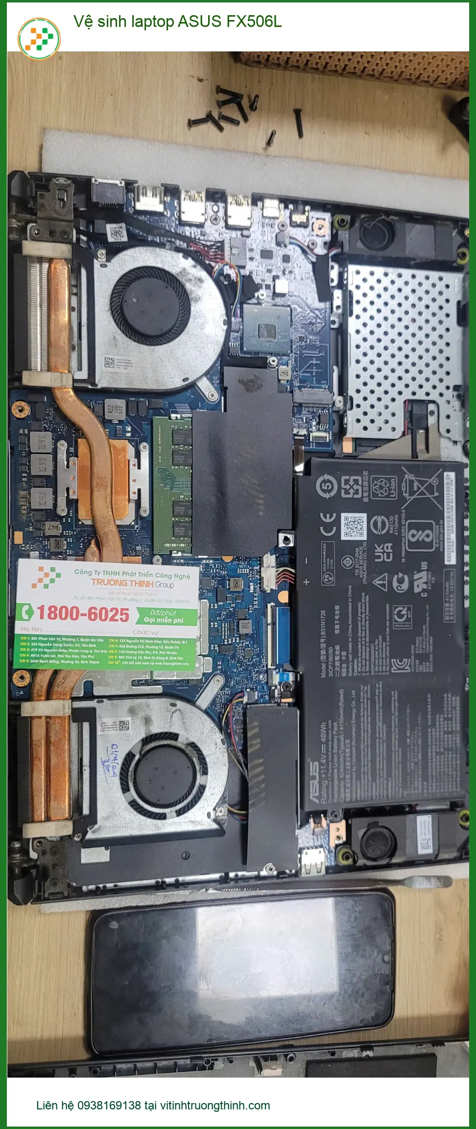 Anh Phi review vệ sinh laptop ASUS FX506L Quận Bình Tân giá tốt