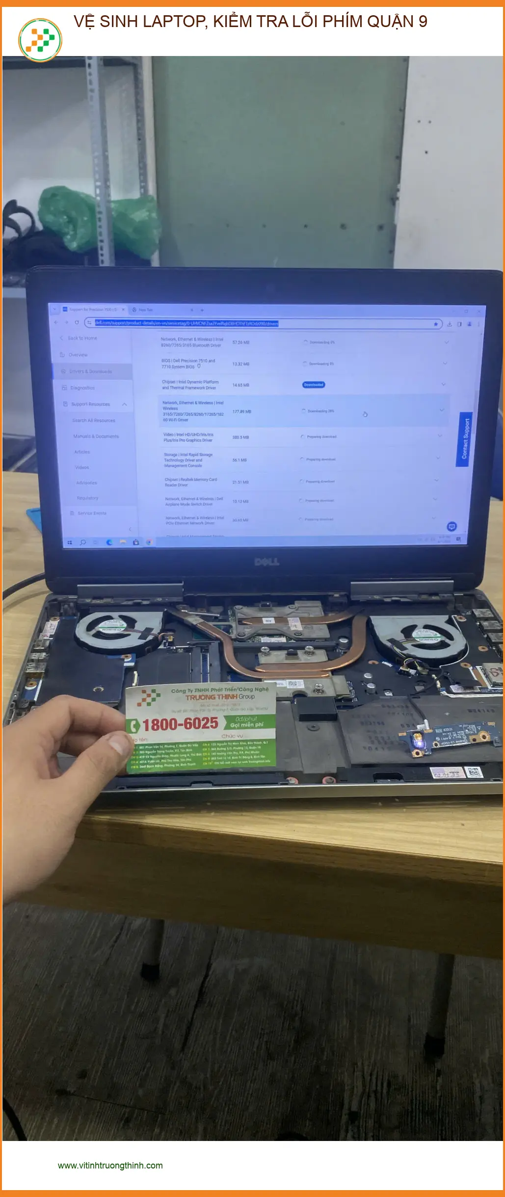 Trung tâm vệ sinh laptop, kiểm tra lỗi phím Quận 9 - Chị Thùy tin tưởng. ảnh thực tế 2
