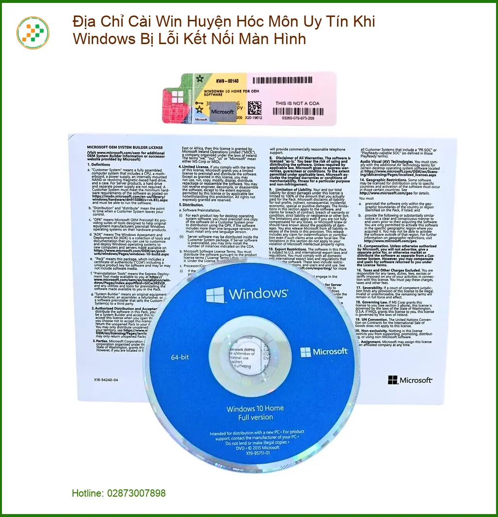 Cài Win Hóc Môn khi lỗi màn hình – Địa chỉ sửa máy tính uy tín