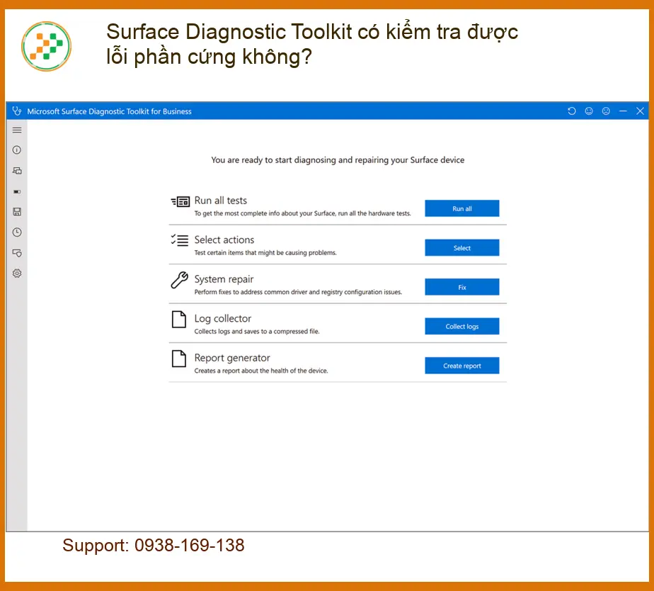 Surface Diagnostic Toolkit kiểm tra lỗi phần cứng? – Trung tâm hỗ trợ TPHCM