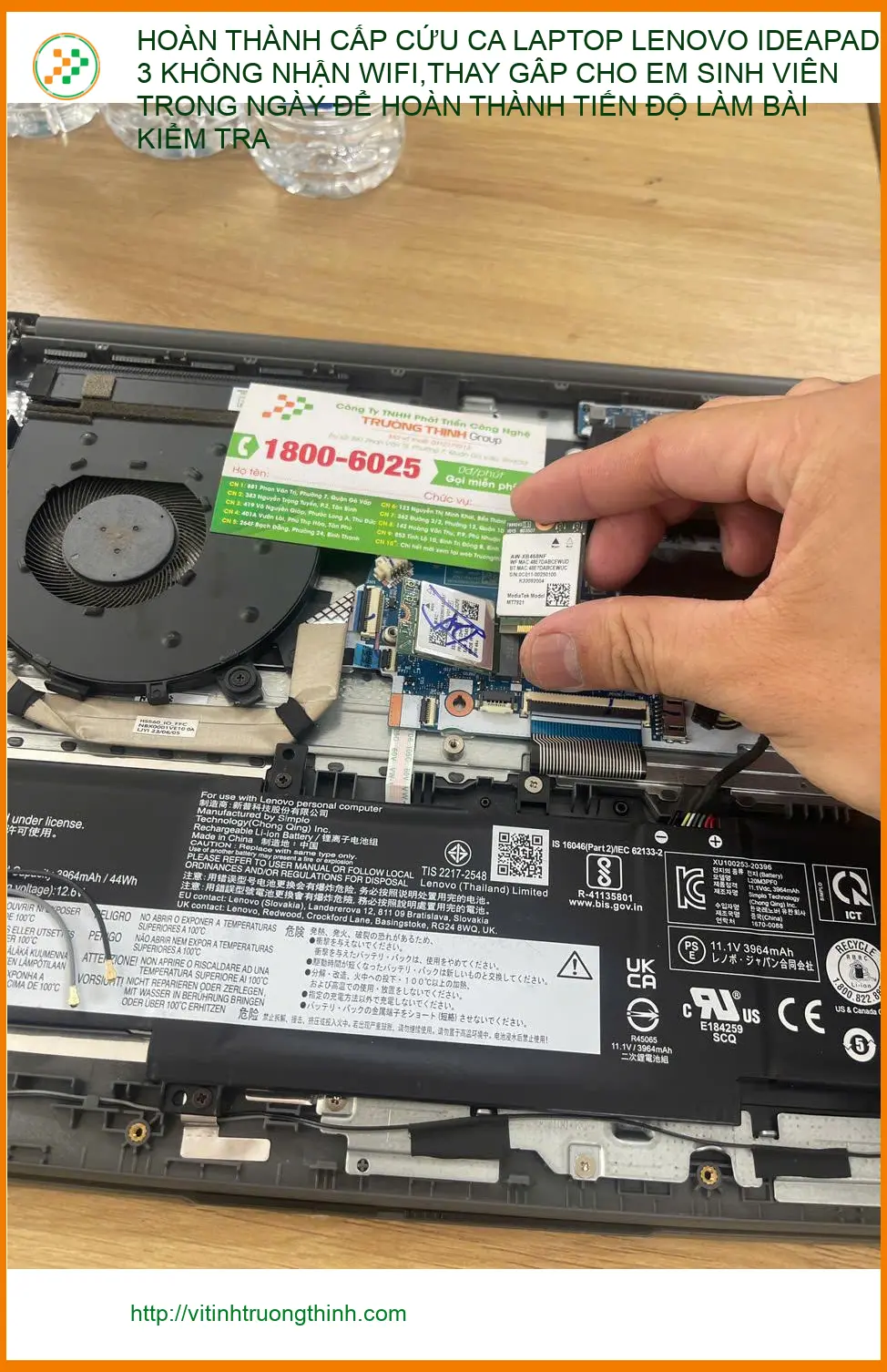 Em Uyên: Chỗ sửa laptop Lenovo IdeaPad 3 lỗi wifi gấp Quận Phú Nhuận
