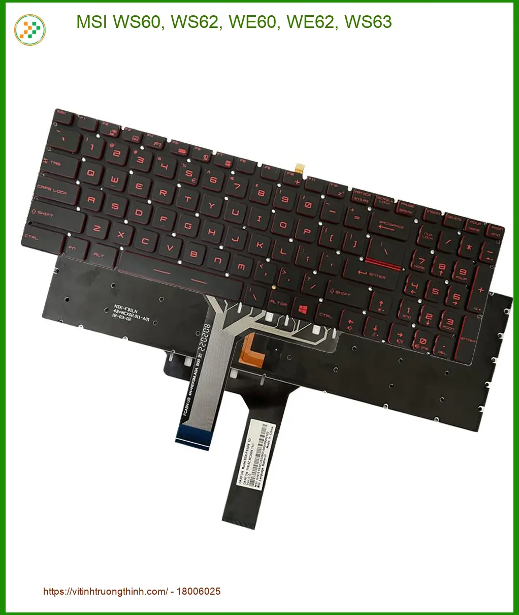 Bàn phím Laptop MSI WS60 WS62 WE60 WE62 WS63 - Thay Lấy Liền TPHCM