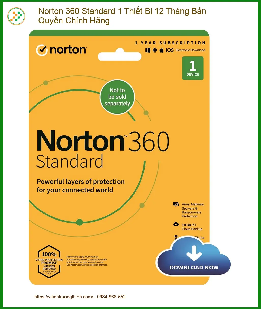 Antivirus Norton 360 Standard 1 Thiết Bị 12 Tháng - Mua Giá Rẻ Tại TPHCM