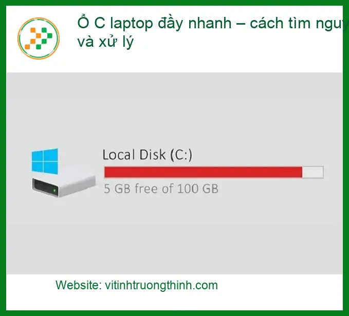 Laptop Ổ C đầy nhanh – Cách xử lý, trung tâm hỗ trợ gần đây