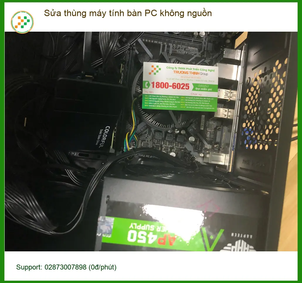 Anh Khoa lo lắng thùng máy tính bàn PC không nguồn ở Bình Tân