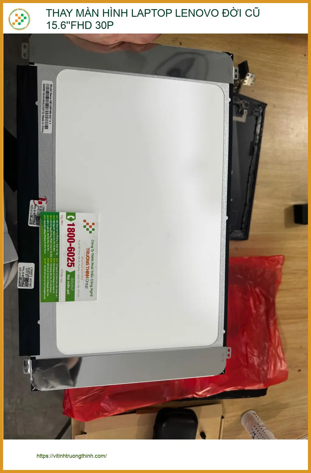 Cô Yến thay màn hình laptop Lenovo đời cũ 15.6”FHD Quận 10