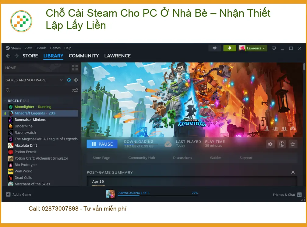 Cài Đặt Máy Tính Chỗ Steam Cho PC Ở Nhà Bè – Dịch vụ tận nơi lấy liền