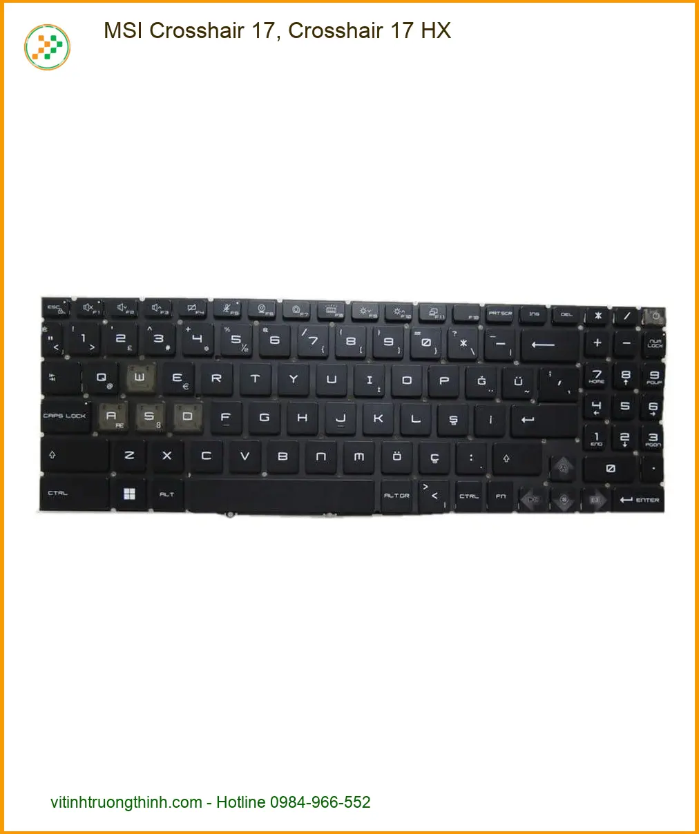 Bàn phím Laptop MSI Crosshair 17, 17 HX - Thay nhanh giá tốt TPHCM