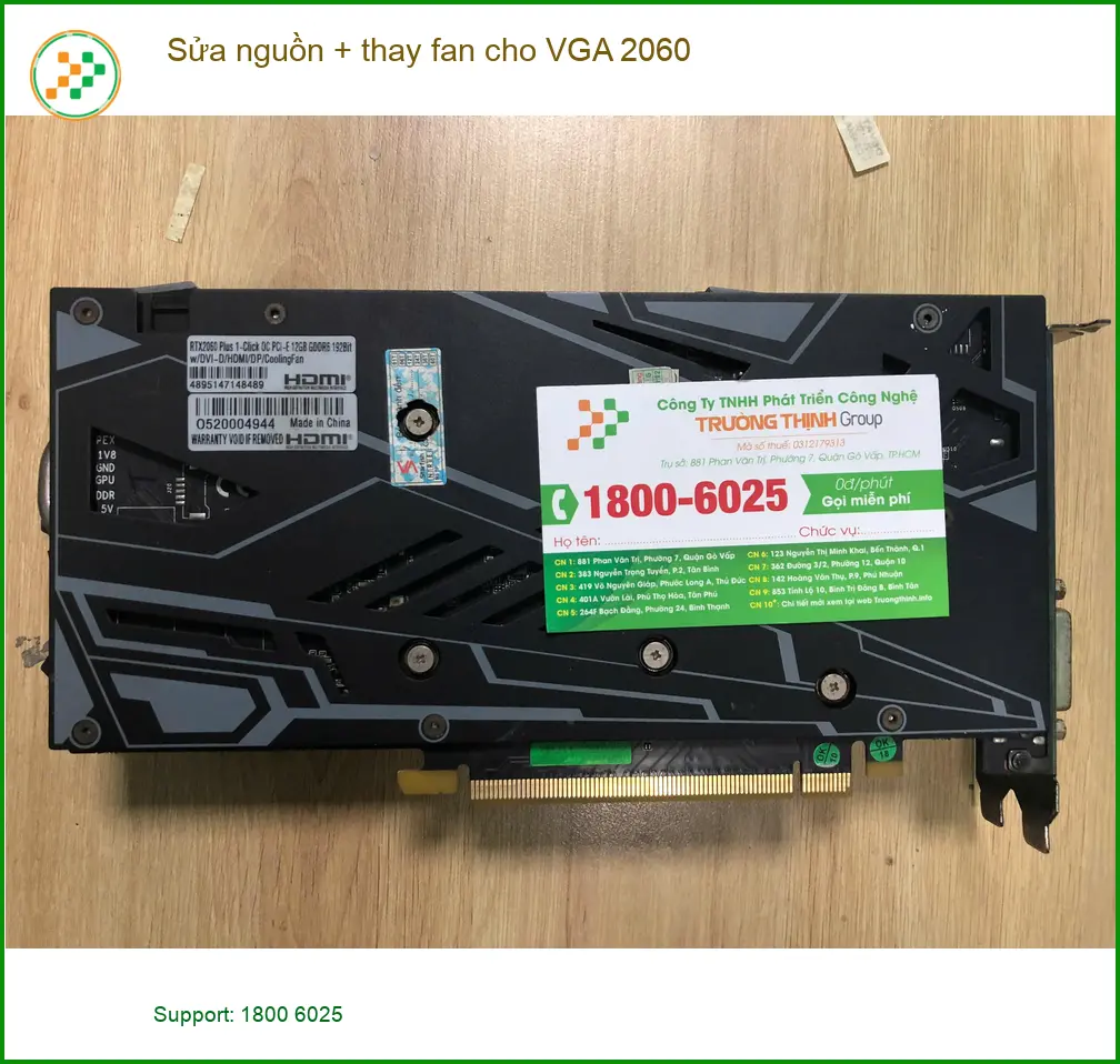 Chú Quang tìm dịch vụ sửa nguồn thay fan VGA 2060 Quận Bình Tân uy tín