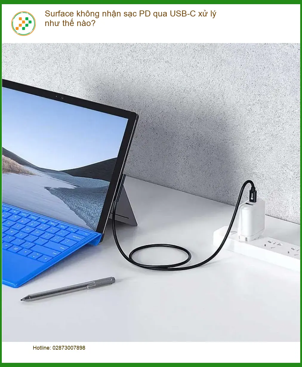 Surface không nhận sạc PD qua USB-C xử lý – Trung tâm sửa uy tín TPHCM