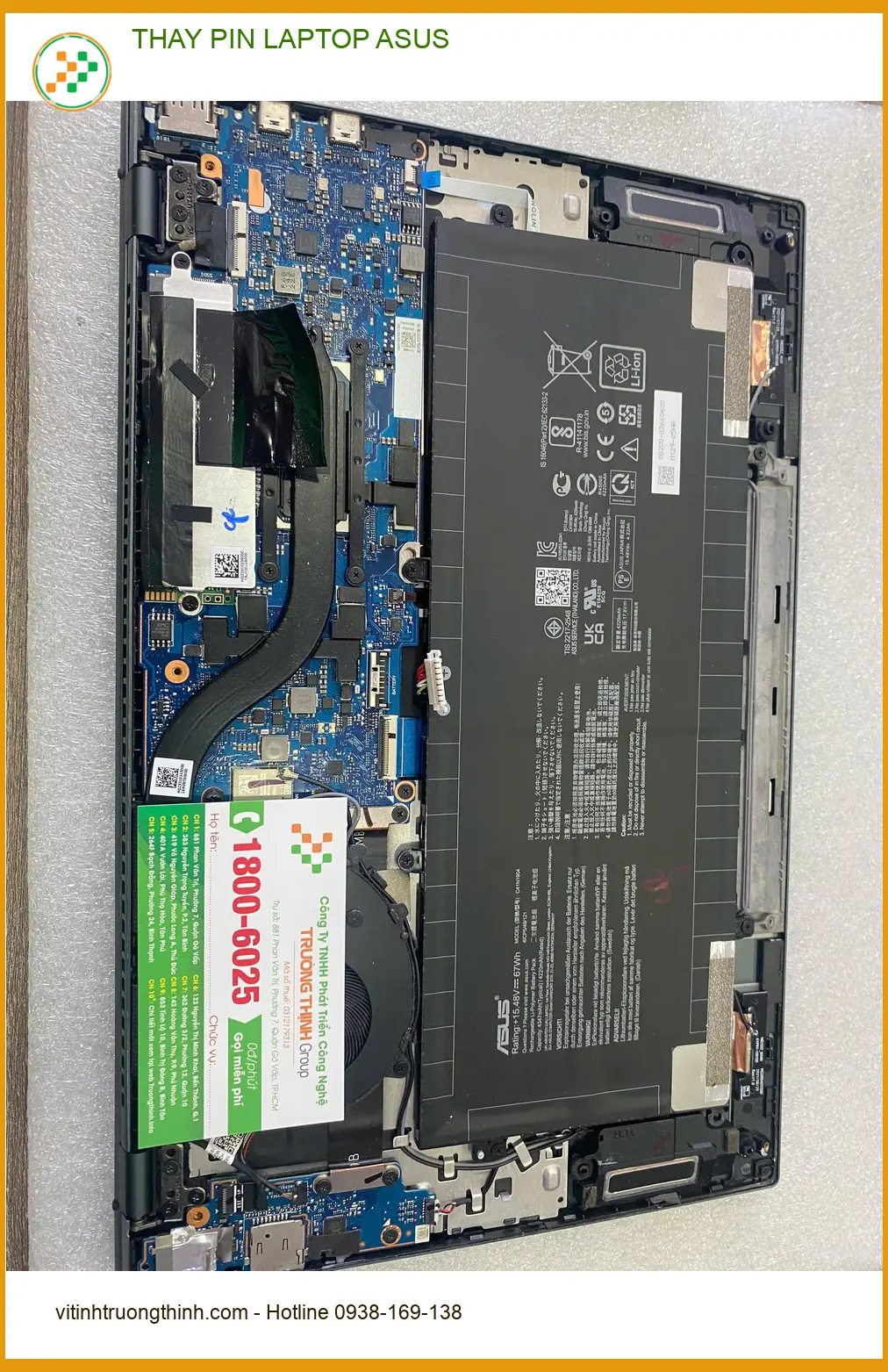 Chị Diễm giáo viên cần thay pin laptop ASUS Quận 7 gấp