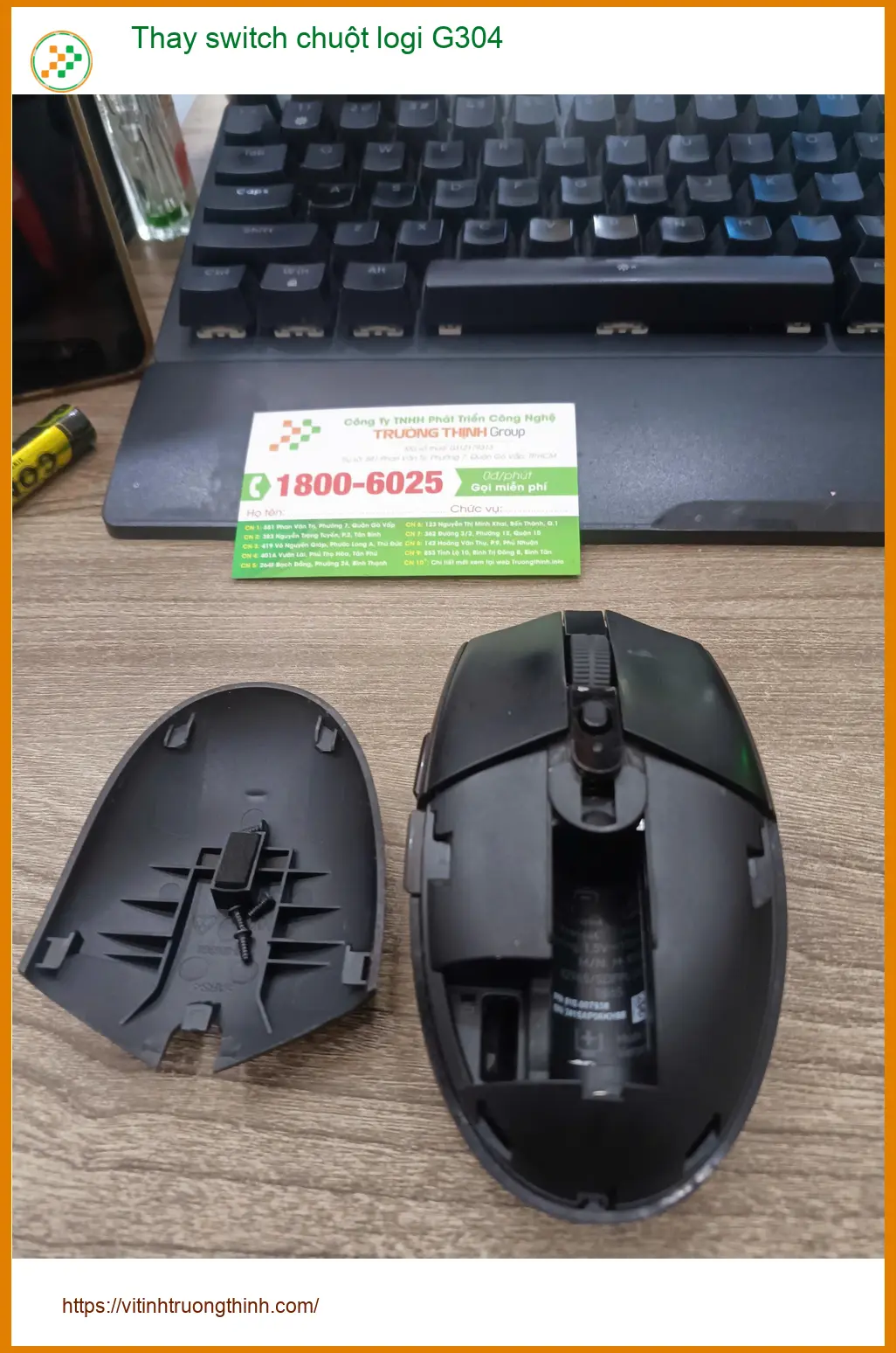 Anh Kiên kỹ sư review cửa hàng thay switch chuột logi G304 Quận Tân Phú uy tín